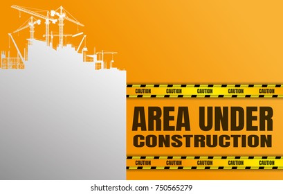 Construction silhouettes vector background,Book Cover Design.
