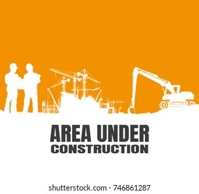 Construction silhouettes vector background,Engineers inspecting site,Book Cover Design.