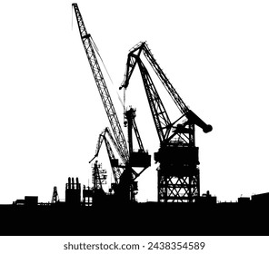 construction sillhouette site vector illustration