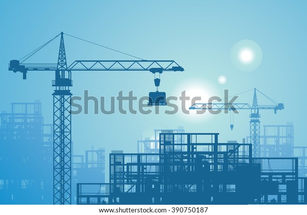 Construction Site Stock Vector (Royalty Free) 390750187