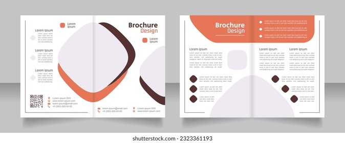 Construction site bifold brochure template design. Half fold booklet mockup set with copy space for text. Editable 2 paper page leaflets. Secular One Regular, Rajdhani-Semibold, Arial fonts used