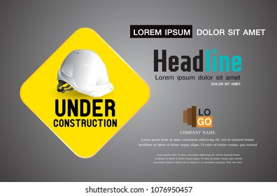 construction site and blueprints , vector background