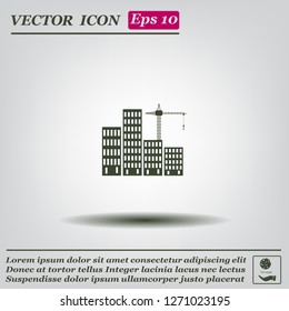 Construction site, building a house - vector flat illustration.