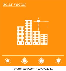 Construction site, building a house - vector flat illustration.