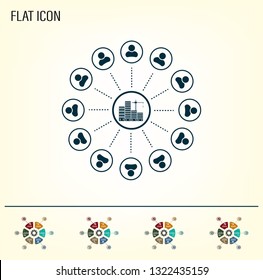 Construction site, building a house - vector flat illustration.