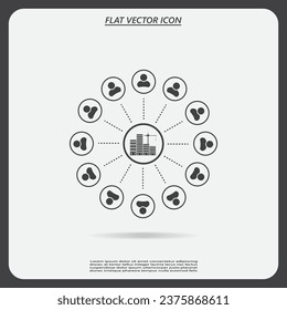 Construction site, building a house - vector flat illustration.