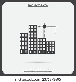 Construction site, building a house - vector flat illustration.