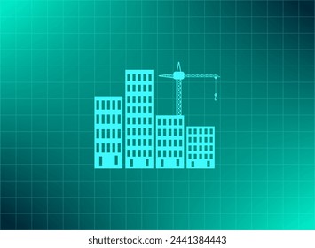 Construction site, building a house - vector flat illustration.