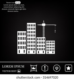 Construction site, building a house - vector flat illustration.
