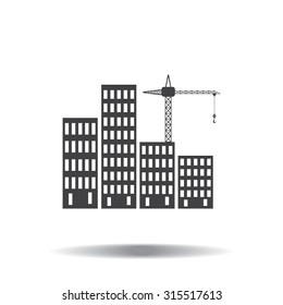 Construction site, building a house - vector flat illustration.