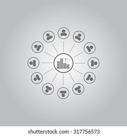 Construction site, building a house - vector flat illustration.