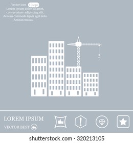Construction site, building a house - vector flat illustration.