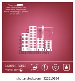 Construction site, building a house - vector flat illustration.