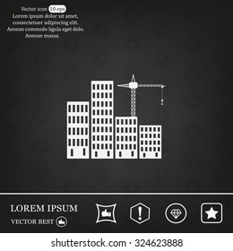 Construction site, building a house - vector flat illustration.