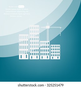 Construction site, building a house - vector flat illustration.