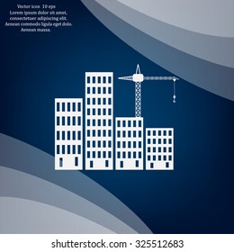 Construction site, building a house - vector flat illustration.