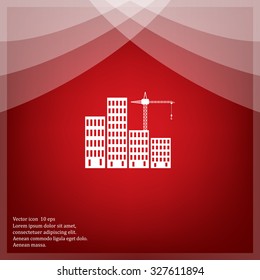 Construction site, building a house - vector flat illustration.