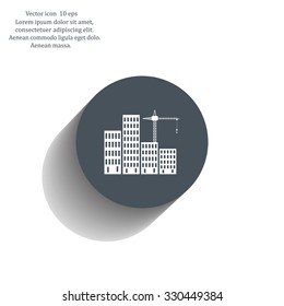 Construction site, building a house - vector flat illustration.