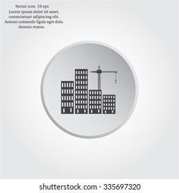 Construction site, building a house - vector flat illustration.