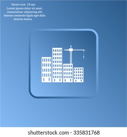 Construction site, building a house - vector flat illustration.