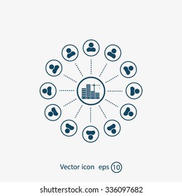 Construction site, building a house - vector flat illustration.