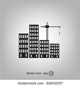 Construction site, building a house - vector flat illustration.