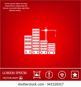 Construction site, building a house - vector flat illustration.