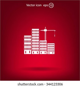 Construction site, building a house - vector flat illustration.