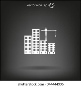 Construction site, building a house - vector flat illustration.