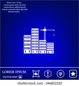 Construction site, building a house - vector flat illustration.