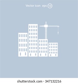 Construction site, building a house - vector flat illustration.