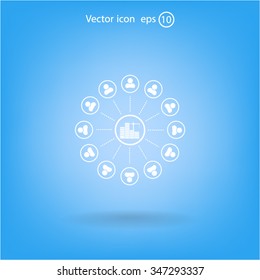 Construction site, building a house - vector flat illustration.