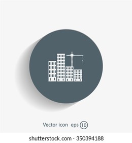 Construction site, building a house - vector flat illustration.
