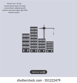 Construction site, building a house - vector flat illustration.