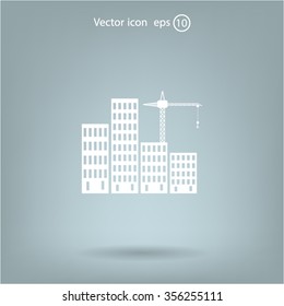 Construction site, building a house - vector illustration.