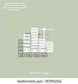 Construction site, building a house - vector flat illustration.