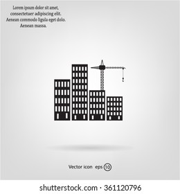 Construction site, building a house - vector flat illustration.