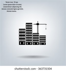 Construction site, building a house - vector flat illustration.