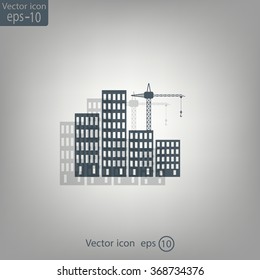 Construction site, building a house - vector flat illustration.