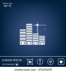 Construction site, building a house - vector flat illustration.