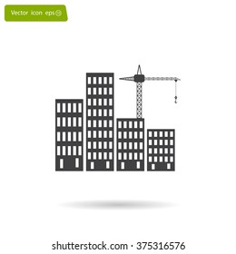 Construction site, building a house - vector flat illustration.