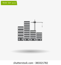 Construction site, building a house - vector flat illustration.