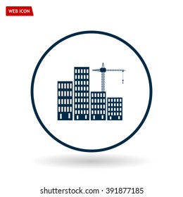 Construction site, building a house - vector flat illustration.