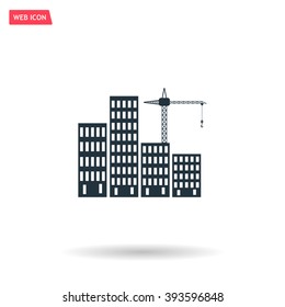 Construction site, building a house - vector flat illustration.
