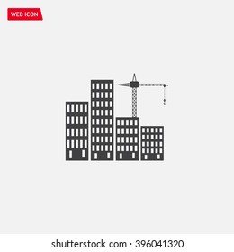 Construction site, building a house - vector flat illustration.