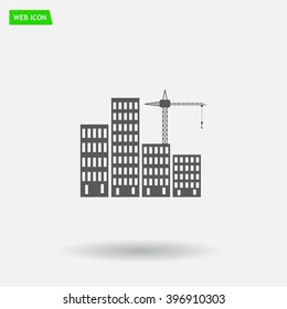 Construction site, building a house - vector flat illustration.