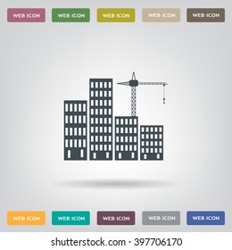 Construction site, building a house - vector flat illustration.
