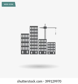 Construction site, building a house - vector flat illustration.