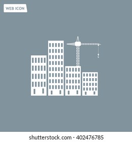 Construction site, building a house - vector flat illustration.