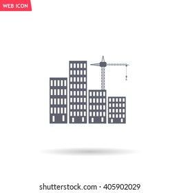 Construction site, building a house - vector flat illustration.